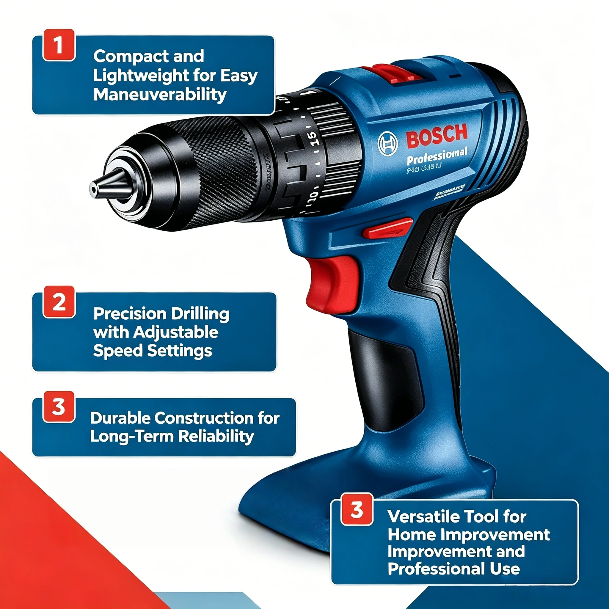 Power Tools Bosch - Wiertarko-wkrętarka udarowa Bosch GSB 185-LI 18V